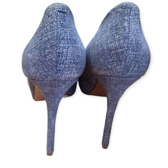 Nine West Juliette Blue Leather Platform Heels size 9.5 - Picture 5 of 12